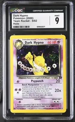 CGC 9 Dark Hypno 9/82 Holo Team Rocket Pokemon Card - Image 1