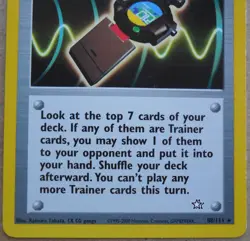 PokeGear 88/111 Rare Non-Holo Neo Genesis Set Pokemon Trainer Card NM - Image 3