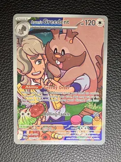 Arven's Greedent 205/182 Full Art NM/M Destined Rivals Pokemon Card - Image 1