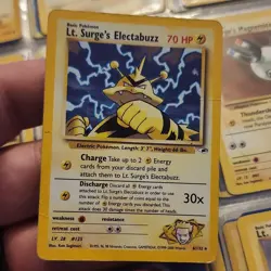 Pokemon Lt. Surge's Electabuzz Basic Gym Heroes 70 HP Holo Rare Unlimited Card - Image 1