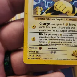 Pokemon Lt. Surge's Electabuzz Basic Gym Heroes 70 HP Holo Rare Unlimited Card - Image 3
