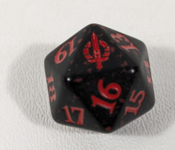 MTG d20 Spindown 20-side Life Counter die March of the Machines Black & Red - Image 1