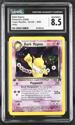 CGC 8.5 Dark Hypno Team Rocket 1st Edition 9/82 Holo Pokemon Card - Image 1