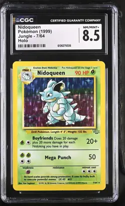 CGC 8.5 Nidoqueen 1999 Jungle 7/64 Holo Pokemon Card - Image 1
