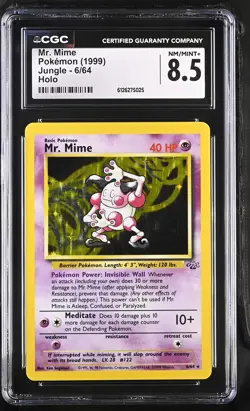 CGC 8.5 Mr. Mime 1999 Jungle 6/64 Holo Pokemon Card - Image 1