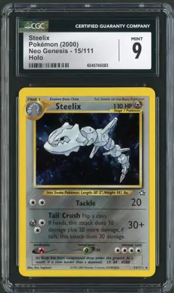 2000 Pokemon Neo Genesis Unlimited Steelix Holo Rare 15/111 CGC 9 - Image 1