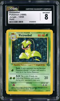 1999 Pokemon Jungle Victreebel Holo Rare 14/64 CGC 8 - Image 1