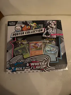 Pokemon TCG Black Bolt & White Flare Unova Poster Collection Box FACTORY SEALED - Image 1