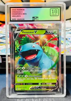 POKEMON 2020 Venusaur V 001/73 Champions Path Holo GRADE 10 PRISTINE INVESTMENT - Image 1