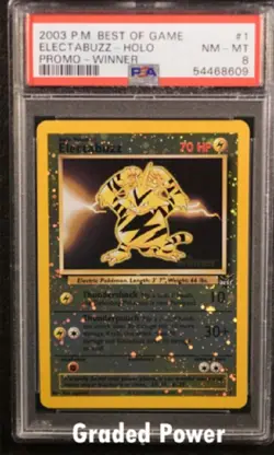 2003 Pokemon Best of Game Promo ELECTABUZZ Winner PSA 8 #1 (8609) - Image 1