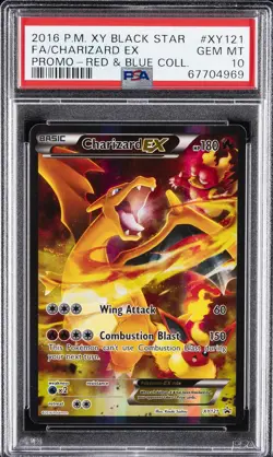 2016 POKEMON XY BLACK STAR PROMO RED & BLUE COLL FULL ART/CHARIZARD EX PSA 10 - Image 1