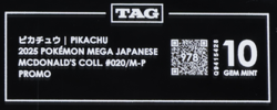 2025 Pokemon Mega Japanese McDonald's Collection Promo Pikachu TAG 10 (978) - Image 3