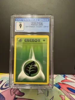 Pokemon #129/132 Grass Energy Gym Challenge Common First Edition CGC 9 - Image 1