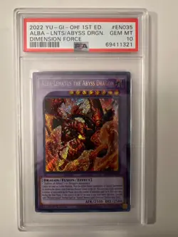 PSA 10 !!! Yugioh Alba-Lenatus the Abyss Dragon DIFO-EN035 1st Edition - Image 1