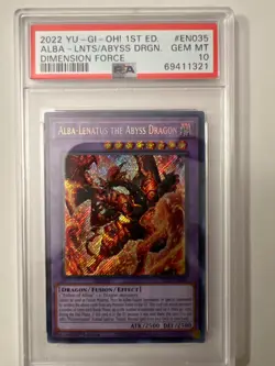 PSA 10 !!! Yugioh Alba-Lenatus the Abyss Dragon DIFO-EN035 1st Edition - Image 2