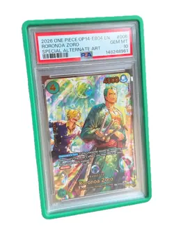 2026 ONE PIECE OP14 EB04 #006 The Azure Sea's Seven Roronoa Zoro SP ALT PSA 10 - Image 1