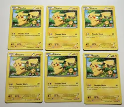 Pokemon Trading Card Game Pikachu Furious Fists Light Play Lot of 6 - Image 1