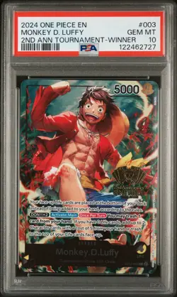 PSA 10 Luffy Sabo Ace - 2nd Anniversary Tournament Winner Cards Sequential Set - Image 2