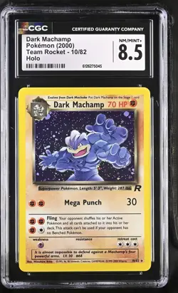 CGC 8.5 Dark Machamp 2000 Team Rocket 10/82 Holo Pokemon Card - Image 1