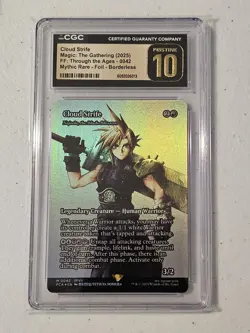 MTG CGC Pristine 10 Cloud Strife M 42 (Showcase Foil) (POP 7) Final Fantasy - Image 1