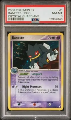 Pokemon Banette 1/100 Holo EX Crystal Guardians - PSA 8 - Image 1