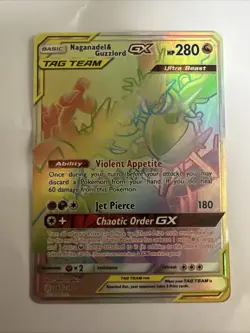 Pokemon Naganadel & Guzzlord GX TAG TEAM Ultra Beast Full Art Holo 260/236 - Image 1