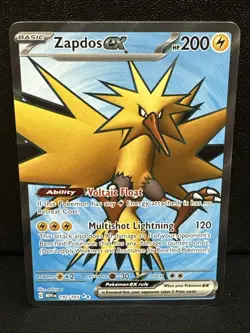 Zapdos Ex #192/165 Full Art Holo SV 151 Pokemon TCG English NM - Image 1
