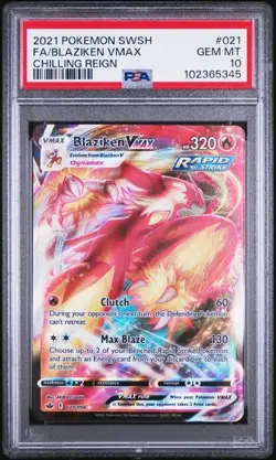 Blaziken VMax Pokemon Chilling Reign Full Art 021/198 PSA 10 - Image 1