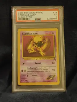 2000 Pokemon Sabrina's Abra #19 Black Star Promo PSA 5 - Image 1