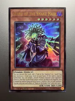 Yugioh - Stare of The Snake Hair Ultra Rare MZMU-EN003, Near Mint, 1st Edition - Image 1