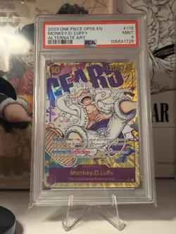 MONKEY D. LUFFY ALTERNATE ART PSA 9 ONE PIECE OP05-AWAKENING OF THE NEW ERA - Image 1
