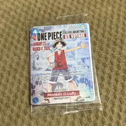 Bandai Namco One Piece Card Game Monkey D. Luffy US Voyage Holo Promo Card D-01 - Image 1