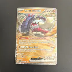 Pokemon Great Tusk ex SV: Paldean Fates 053/091 Holo Double Rare EX Card - Image 1