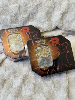 LOT of 2X Pokemon Team Rocket Tin Persian English Trading Card Game - Image 1