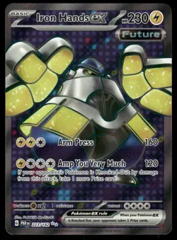 Pokemon Cards Iron Hands ex 223/182 Paradox Rift Ultra Rare NM - Image 1