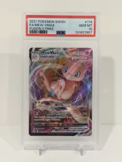 Pokemon Mew VMAX Fusion Strike Ultra Rare Card 114/264 Gem Mint PSA 10 (2021) - Image 1