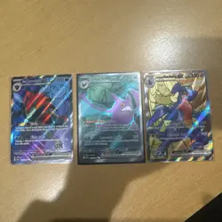 Pokemon TCG X3 Full Art Ex Bundle Zoroark, Crobat, Cynthia Garchomp Ex - Image 1