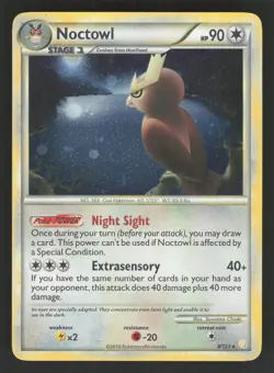Noctowl 8/123 Holo Pokemon TCG HeartGold SoulSilver LP - Image 1