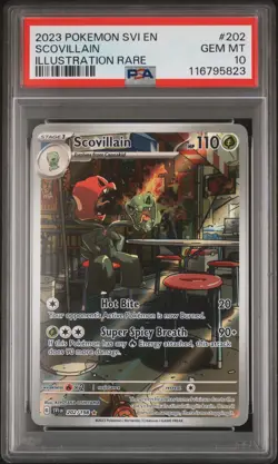 2023 Pokemon Svi EN-Scarlet & Violet Scovillain Illustration Rare PSA 10 #202 - Image 1