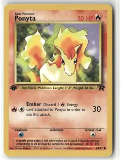 Pokemon Ponyta 64/82 1st Edition Team Rocket Common - Image 1
