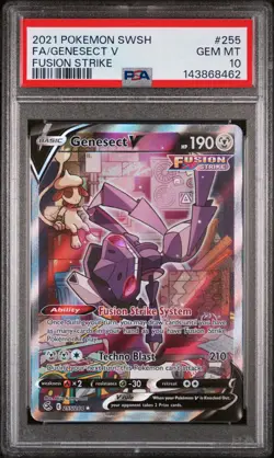 2021 POKEMON SWORD & SHIELD FUSION STRIKE #255 FULL ART/GENESECT V PSA 10 - Image 1
