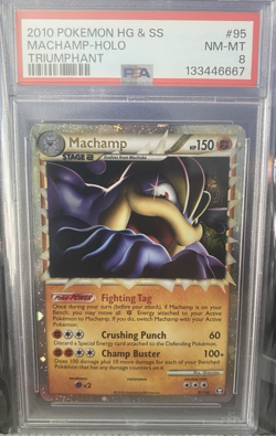 PSA 8 Pokemon Prime Machamp HG&SS Triumphant #95 NM-MT - Image 1