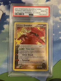 2021 POKEMON CELEBRATIONS CLASSIC COLL #9 TEAM MAGMA'S GROUDON-HOLO PSA 10 - Image 1