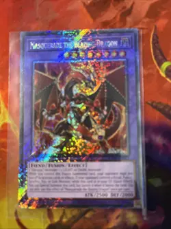 Yugioh! Masquerade the Blazing Dragon (Platinum Secret Rare) RA02-EN022 - Image 1