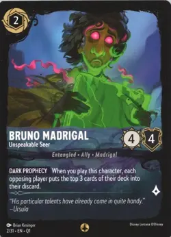 Disney Lorcana - Bruno Madrigal - Unspeakable Seer 2/31 Illumineer's Quest - Image 1