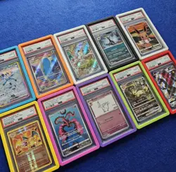 5 x Silicone Card Protectors Case Bumpers for PSA Slabs - 12 Colours Mix & Match - Image 1