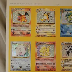 Pokemon Holo Uncut Sheet Base Set 16 Cards Charizard 1999 Vintage Bootleg - Image 2