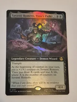 1x Savanti Romero, Time's Exile Foil Extended Art R MTG Teenage Mutant Ninja x1 - Image 1