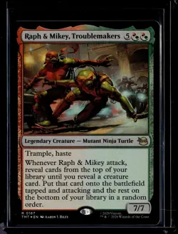 Raph & Mikey, Troublemakers - 167 - Foil - TMT - NM - MTG Magic the Gathering - Image 1