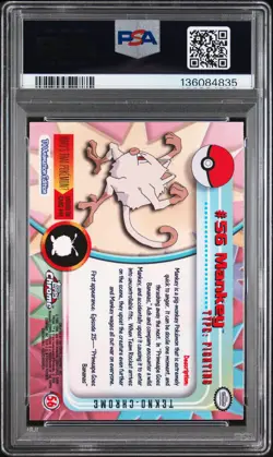 2000 TOPPS CHROME POKEMON T.V. TEKNO #56 MANKEY PSA 8 - Image 2